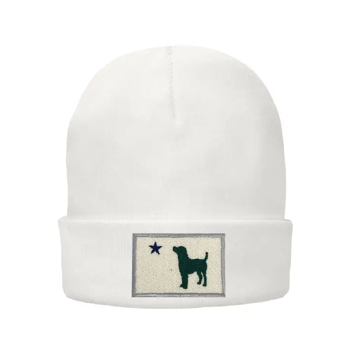Maine Flag Dog Patch Fleece-Lined Knit Beanie