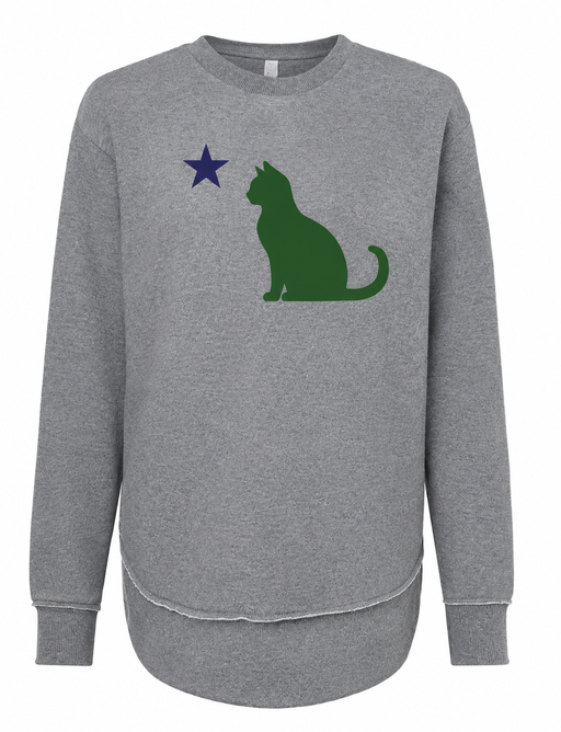Women's Cat Flag Fleece Crewneck ROGUE LIFE Co. Sweatshirt