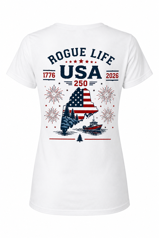 Women’s USA 250th V-Neck Tee – Maine Edition Rogue Life Maine