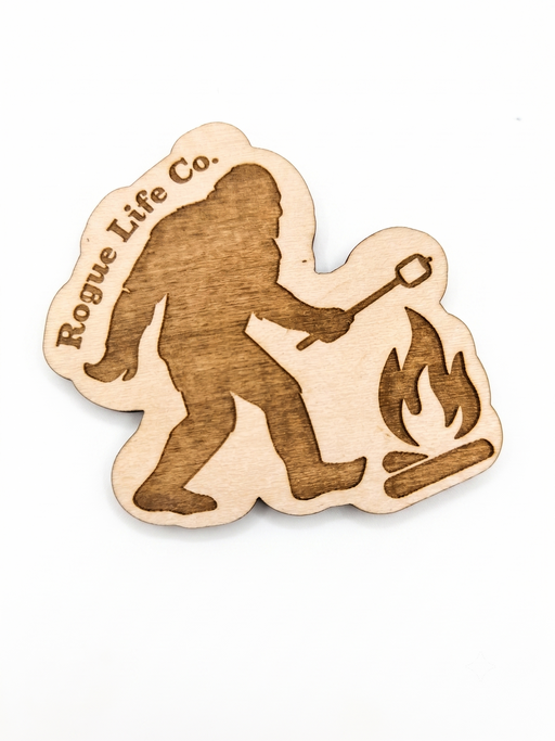 Bigfoot S'mores Wooden Magnet ROGUE LIFE Co. Koozie
