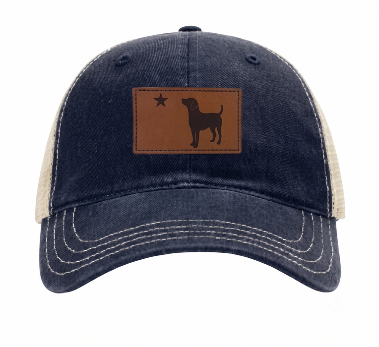 Leather Maine Dog Flag Trucker Hat ROGUE LIFE Co. Hat