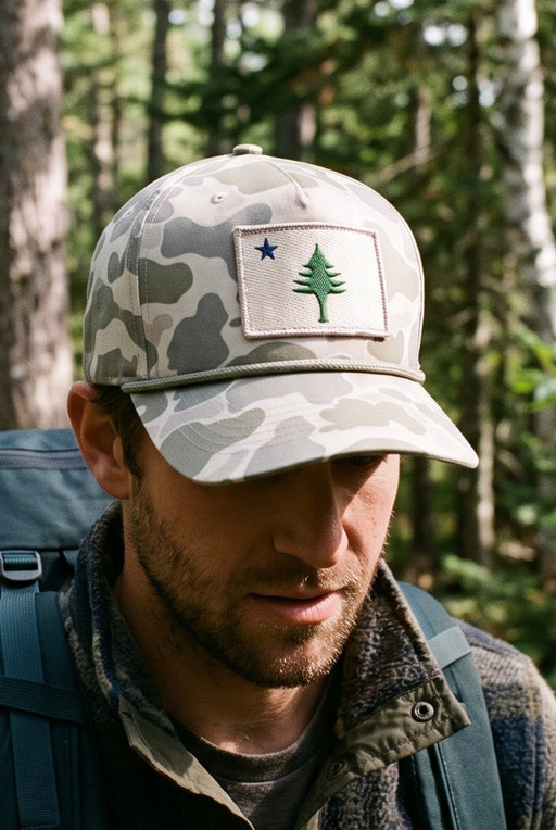 Maine Flag Camo Recycled Performance Trucker Hat ROGUE LIFE Co. Hat