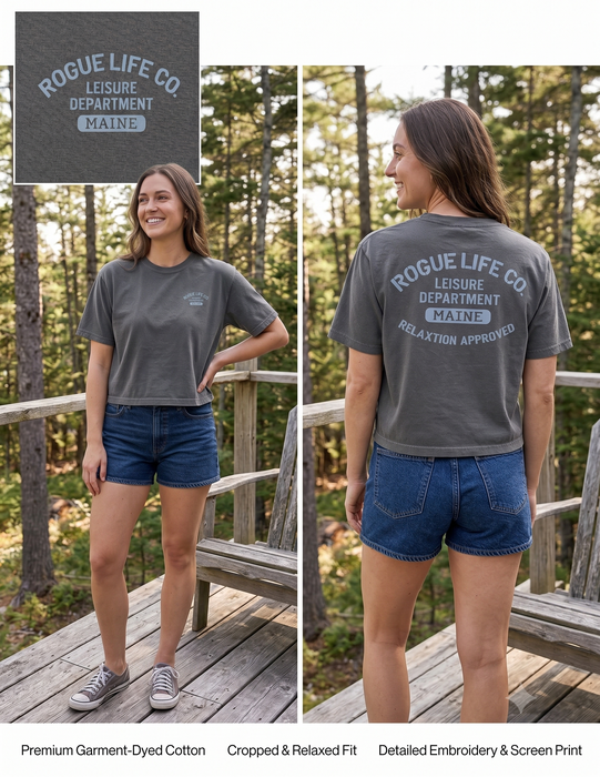 Women's Leisure Department Garment-Dyed Cropped Tee ROGUE LIFE Co. T-Shirt