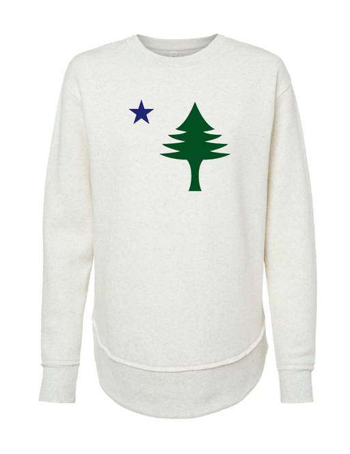 Women's Vintage 1901 Maine State Flag Droptail Sweatshirt Rogue Life Maine Hoodie