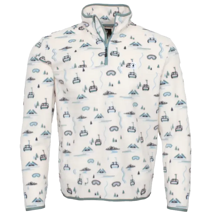 Ski Lifty Ivory Fleece 1/4 Zip SHOP ROGUE WEAR Crewneck XL-Ivory
