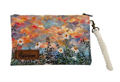 KT Canvas Daisies over Opal Skies Wristlet Rogue Life Maine